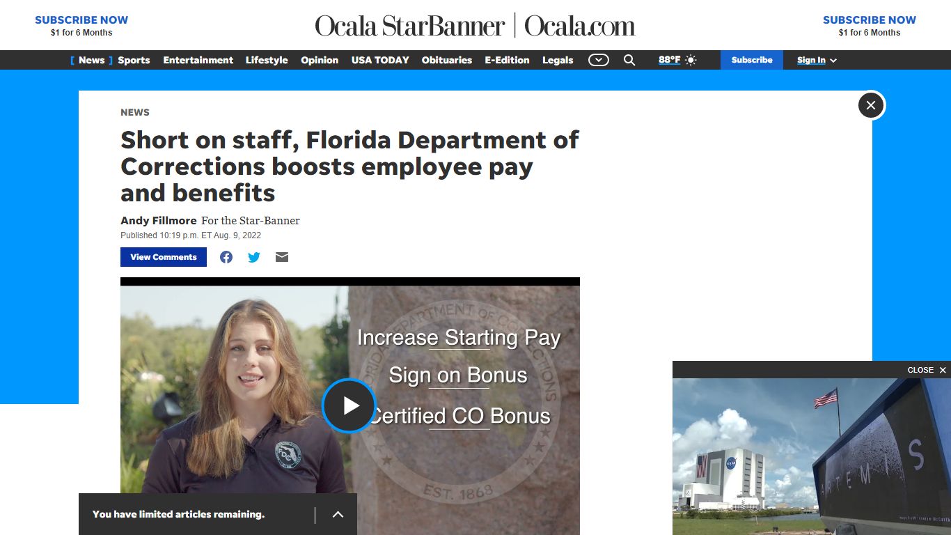 Florida DOC needs workers and is increasing pay, benefits, bonuses